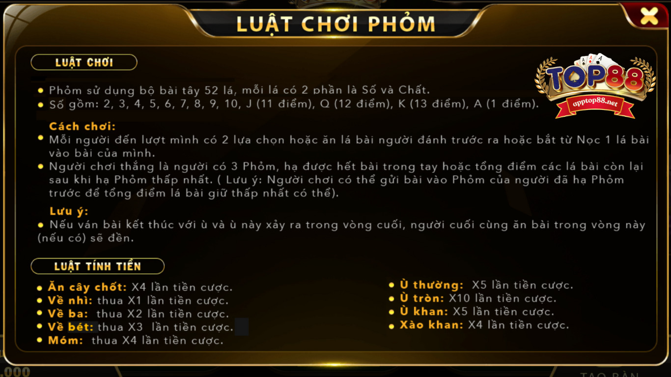 Luật chơi bài phỏm chi tiết tại top88 Luật chơi bài phỏm chi tiết tại top88
