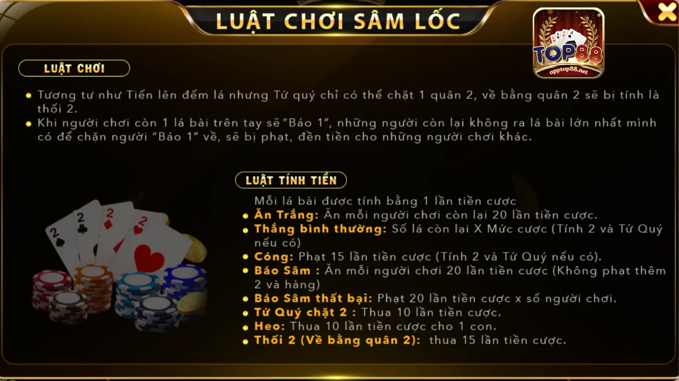 Luật chơi game bài Sâm Top88 Luật chơi game bài Sâm Top88