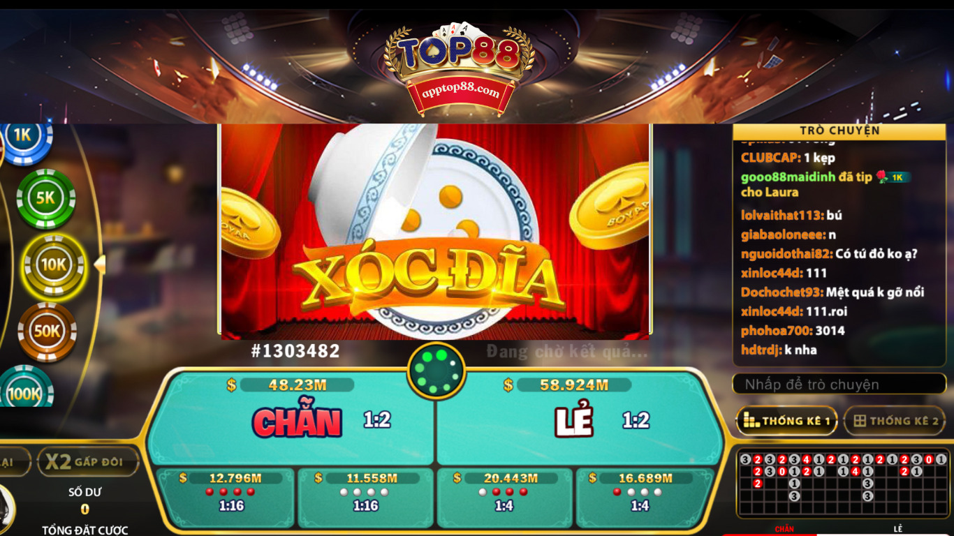 Cách tham gia chơi xóc đĩa livestream top88